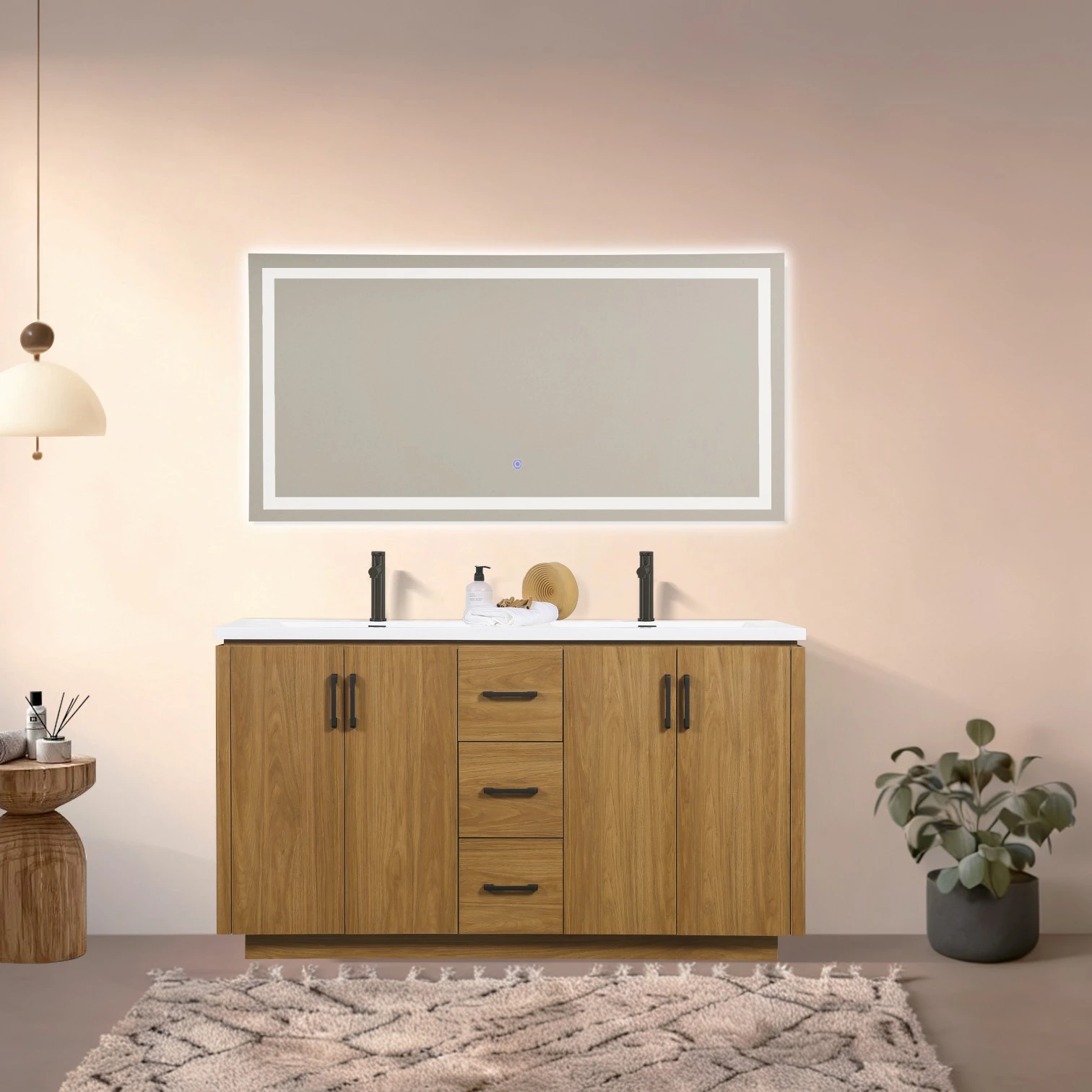 Modern 60 Inch Double Sink Bathroom Vanity | Custom OEM Bathroom Cabinet
